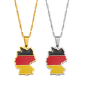 Germany Map with flag Pendant Necklace