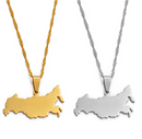 Russia Map Pendant Necklace