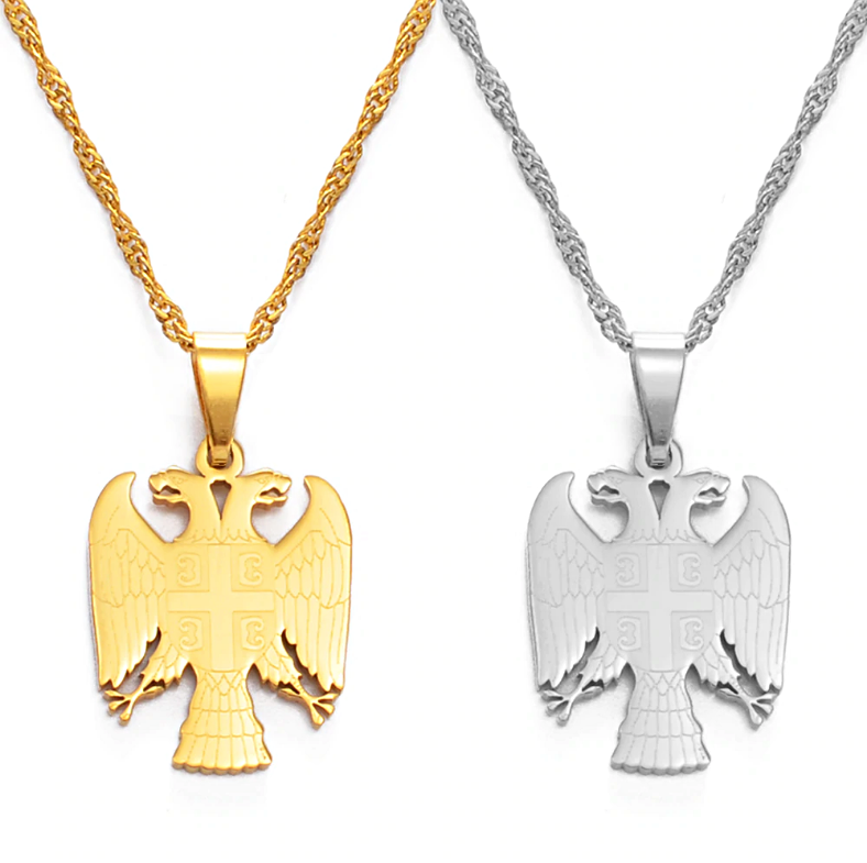Serbian Eagle Pendant Necklace