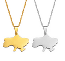 Ukraine Map Pendant Necklace