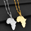 Africa Map with Flag Symbols Necklace