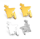 Bangladesh Map Stud Earrings