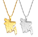 Bangladesh Map with Cities Pendant Necklace