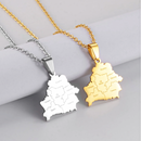Belarus Map with Cities Pendant Necklace