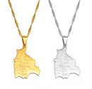 Bolivia Map Pendant Necklace