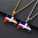 Dominican Republic Map Pendant Necklace