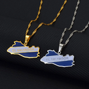 El Salvador Map with Flag Pendant Necklace