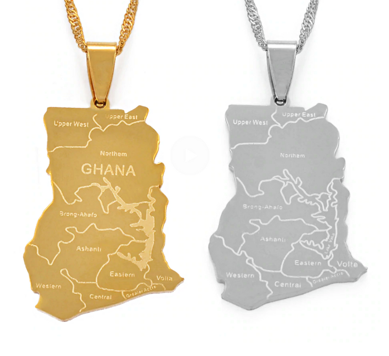 Ghana Map Pendant Necklace