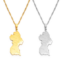 Guyana Map with cities Pendant Necklace