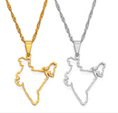 India Outline Map Pendant Necklace