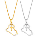 Iraq Map with Cross Pendant Necklace