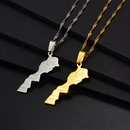 Morocco Map with cities Pendant Necklace