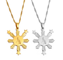 Philippines Golden Sun Pendant Necklace