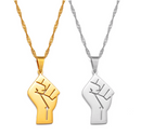 Black Lives Matter Raised Fist Pendant Necklace
