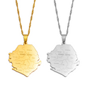 Sierra Leone Map with Cities Pendant Necklace
