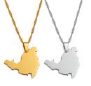 Saint Martin Map Pendant Necklace
