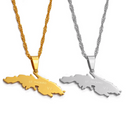 Saint Thomas V.I U.S. Virgin Islands Map Pendant Necklace