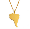 South America Continent Map Pendant Necklace