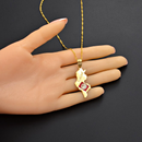 Tunisia Map with flag Pendant Necklace