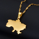 Ukraine Map Pendant Necklace