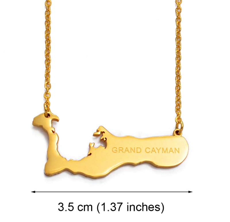 Cayman Island Map Pendant Necklace