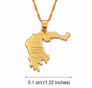 Greece Map Pendant Necklace