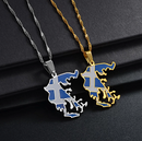 Greece Map with Flag Pendant Necklace
