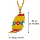 Grenada Map with flag Pendant Necklace