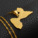 Guadeloupe Map Pendant Necklace