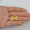 Guadeloupe Map Pendant Necklace