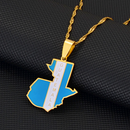 Guatemala Map with Flag Pendant Necklace