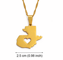 Guatemala Map Pendant Necklace
