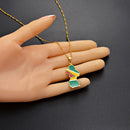 Guyana Map with Flag Pendant Necklace
