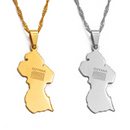 Guyana Map Pendant Necklace