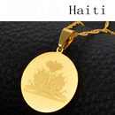 Haiti Flag Emblem Pendant Necklace