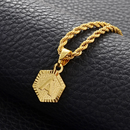 Initial Hexagon Pendant Necklace