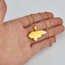 Honduras Map with Cities Pendant Necklace