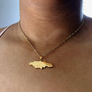 Jamaica Map with Cities Pendant Necklace