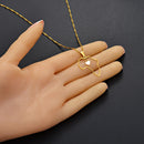 Africa Map Outline Heart Pendant Necklace