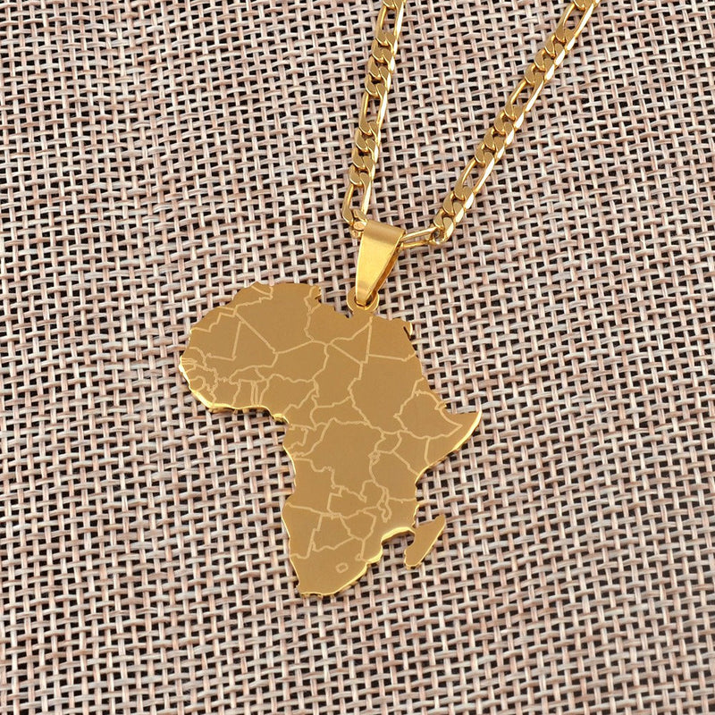 Africa Map Necklace with madagascar