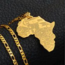 Africa Map Necklace With Countries Flag Symbol