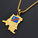 Democratic Republic of Congo Map Pendant Necklace