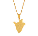 Burundi Map With Cities Necklace