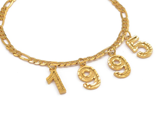 Birth Year Numbers Pendant Necklace