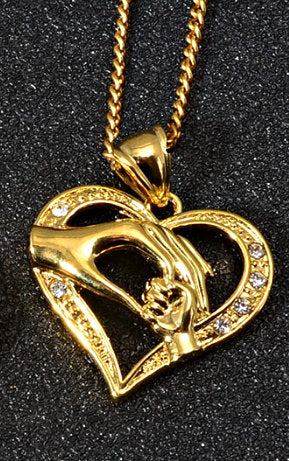 18K gold-plated Mother's love Heart pendant necklace