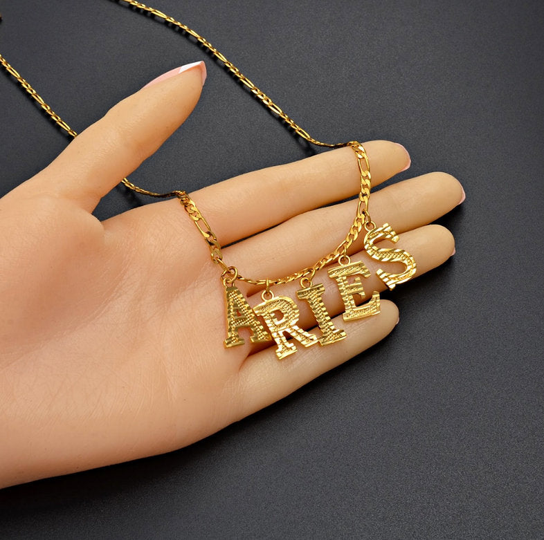 Horoscope Zodiac Name Pendant Necklace