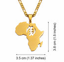 Africa Map with Gye Nyame Pendant Necklace