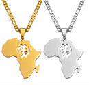 Africa Map with Gye Nyame Pendant Necklace