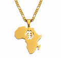 Africa Map with Gye Nyame Pendant Necklace