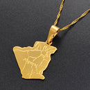 Algeria Map Pendant Necklace